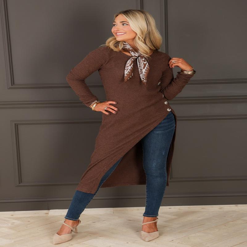 What Do You Mean Chocolate Long Sleeve Tunic