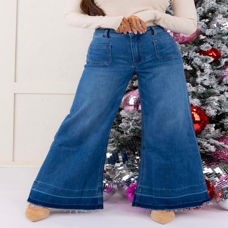 Goldie High Rise Super Flare Patch Pocket Jean - FINAL SALE