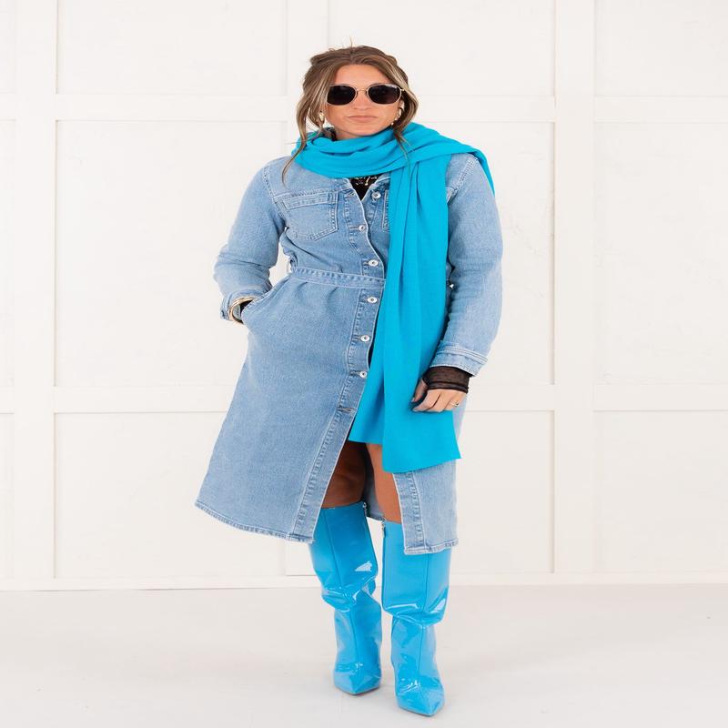 The Perfect Knit Cashmere Wrap - Retro Teal - DOORBUSTER