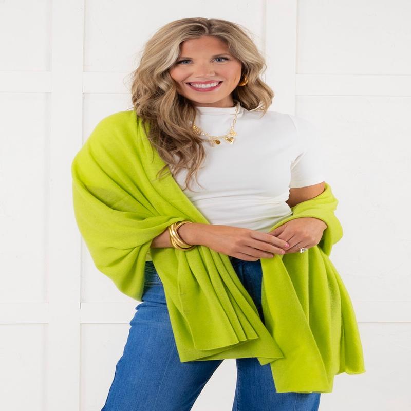 The Perfect Knit Cashmere Wrap - Steam Green - DOORBUSTER