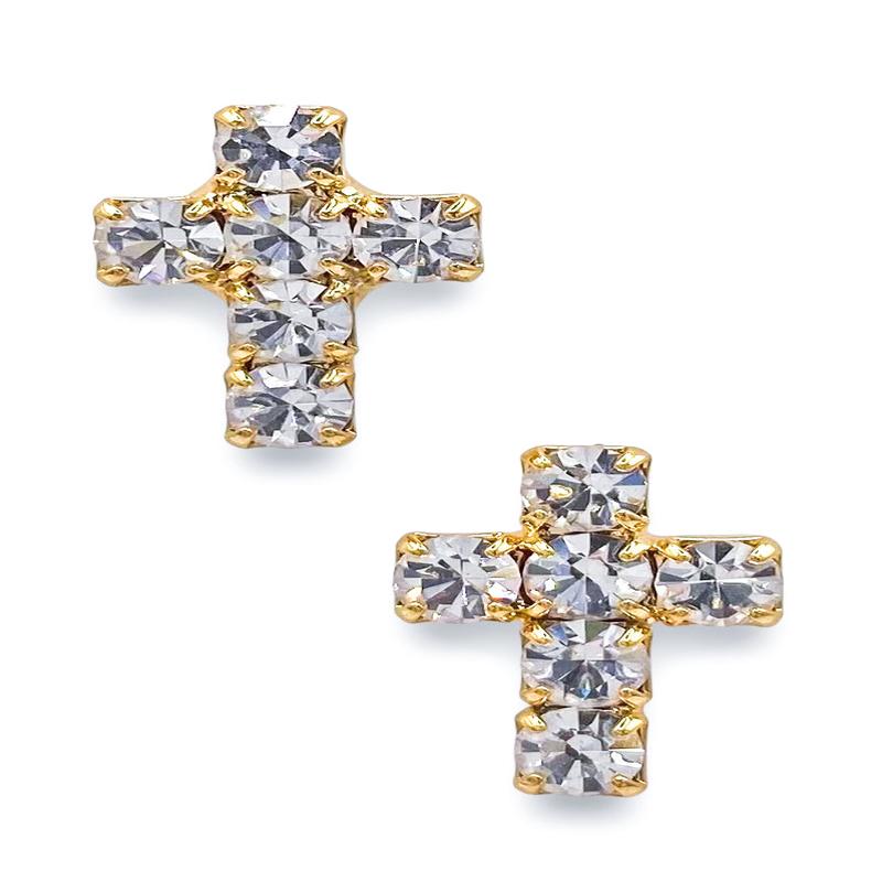 TOVA Our Savior Clear Stud Earrings