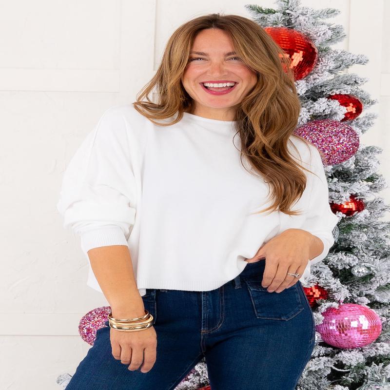 Tried And True Long Sleeve Top - Ivory - FINAL SALE