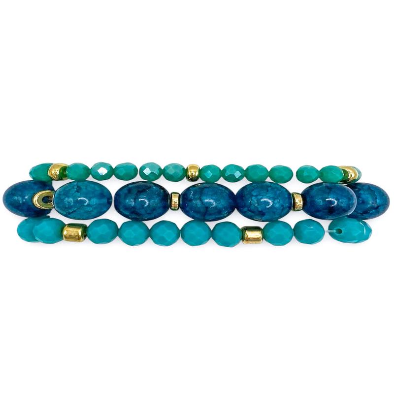 A True Gem Bracelet Set - Turquoise - FINAL SALE