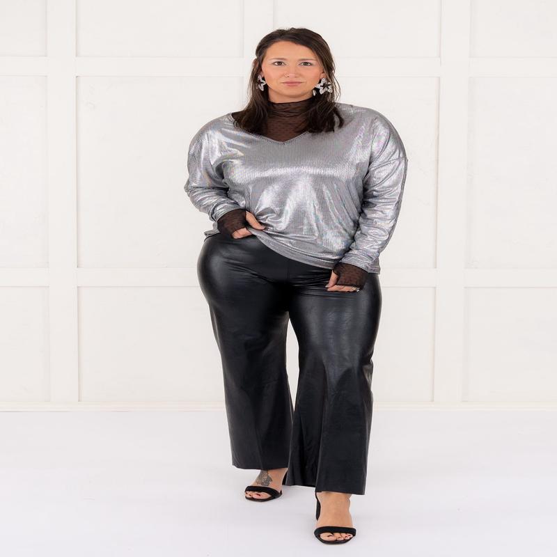 Avril Metallic Long Sleeve Top - FINAL SALE
