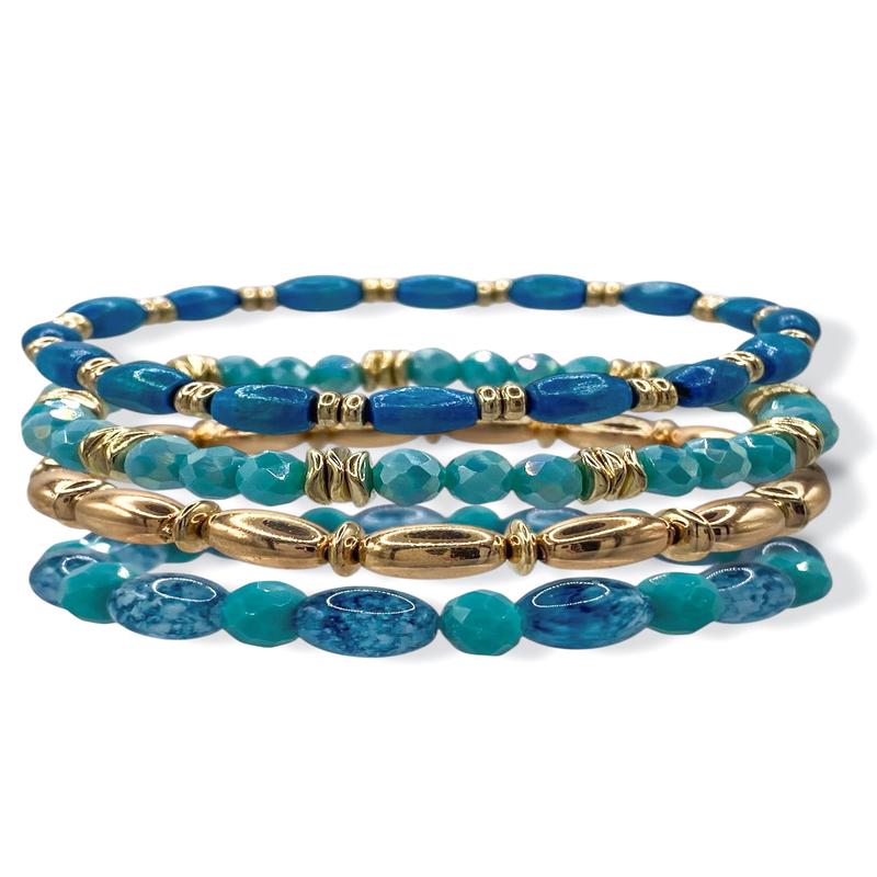 Coming In Clutch Turquoise Beaded Bracelet Set *Final Sale*