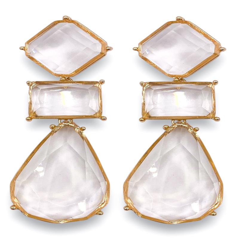 Drop The Ball Earring - Clear - FINAL SALE