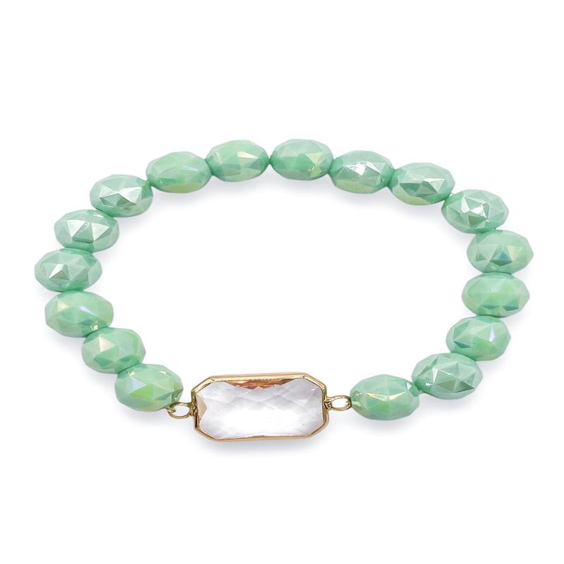 Glad You're Here Mint Beaded Bracelet - FINAL SALE