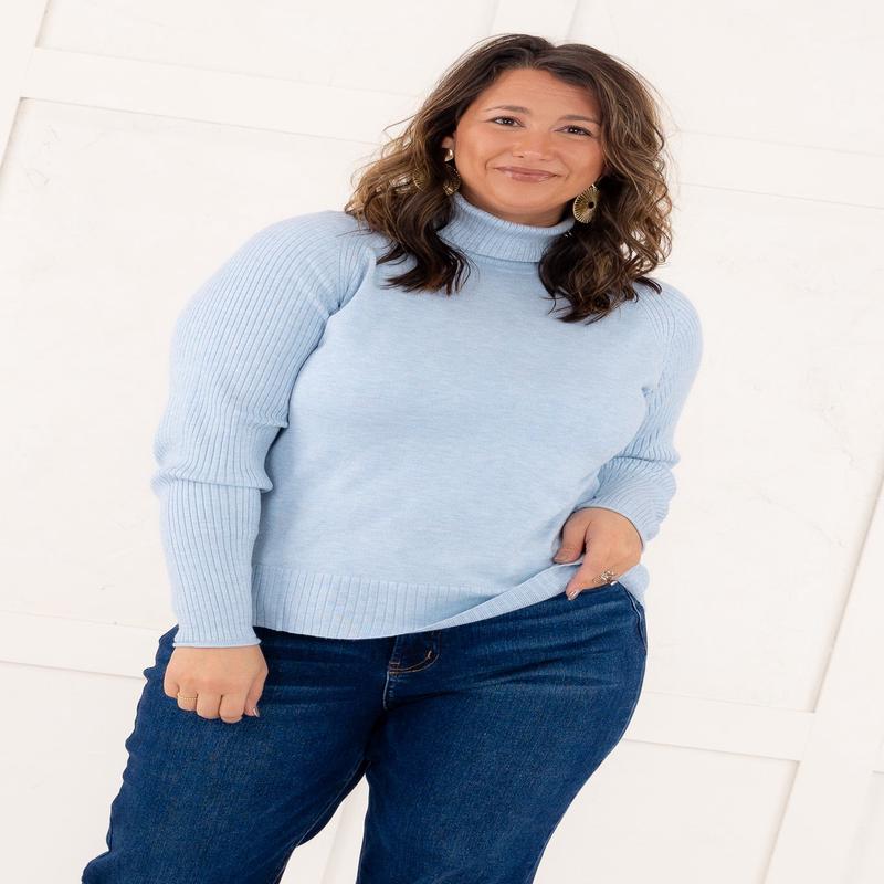 Look Of Luxe Turtleneck Sweater - H.Glacier | Tribal - FINAL SALE