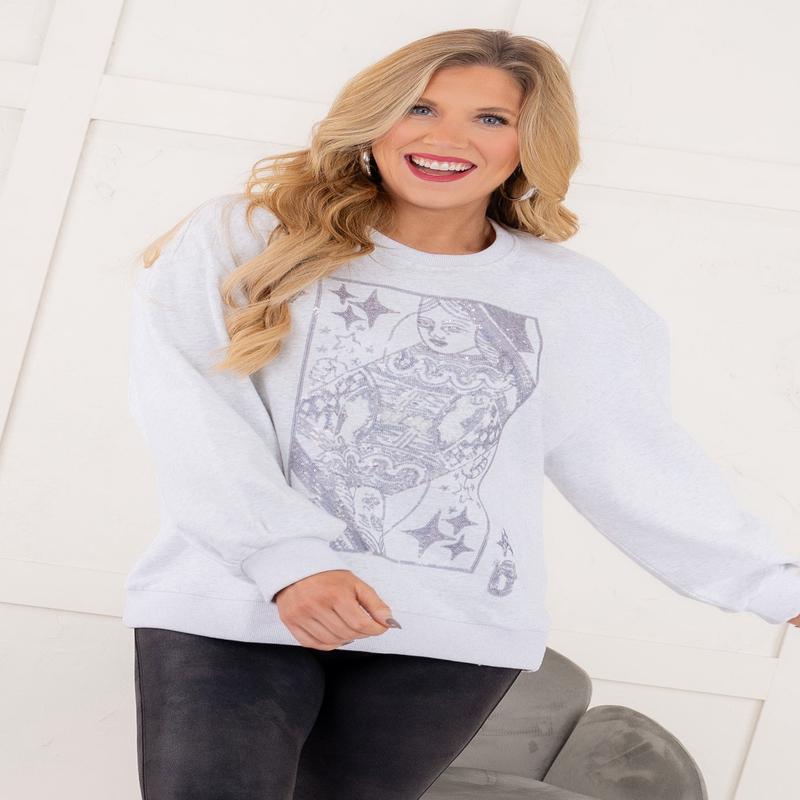 QOS Logo Long Sleeve Sweatshirt | Queen Of Sparkles - FINAL SALE