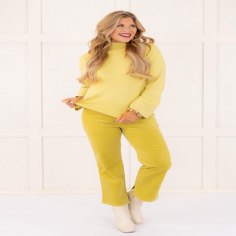 Simone Long Sleeve Sweater - Celery | Tribal - FINAL SALE