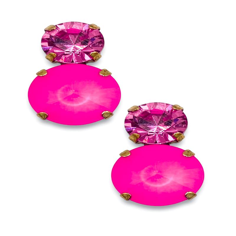 TOVA Maegan Electric Pink Earrings