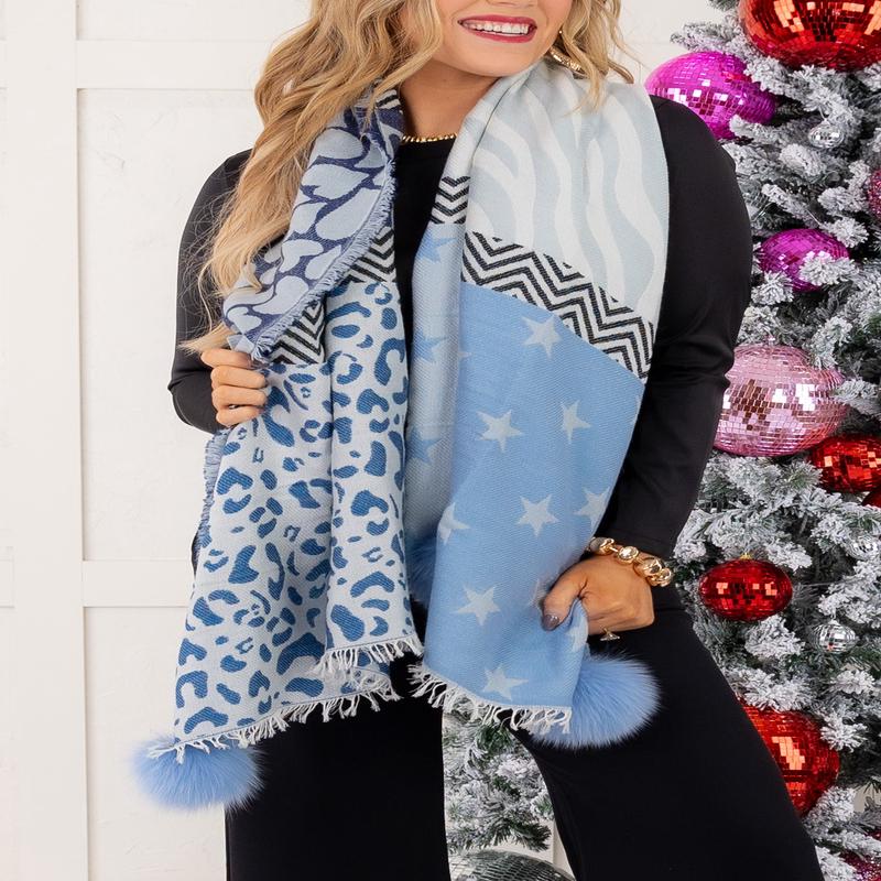 Wild Side Scarf - Blue - FINAL SALE