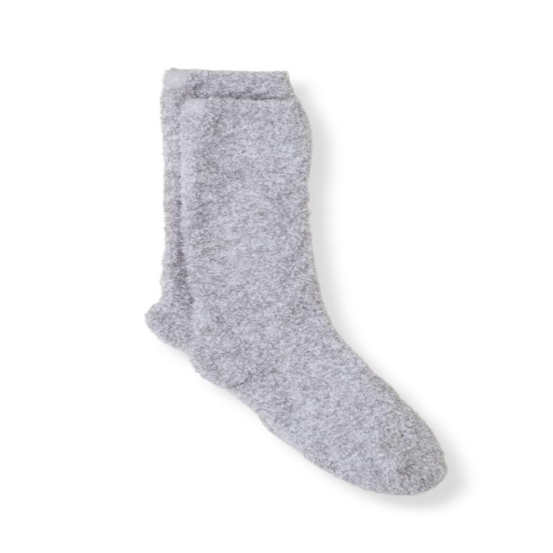 Barefoot Dreams Cozychic Oyster/White Heathered Socks