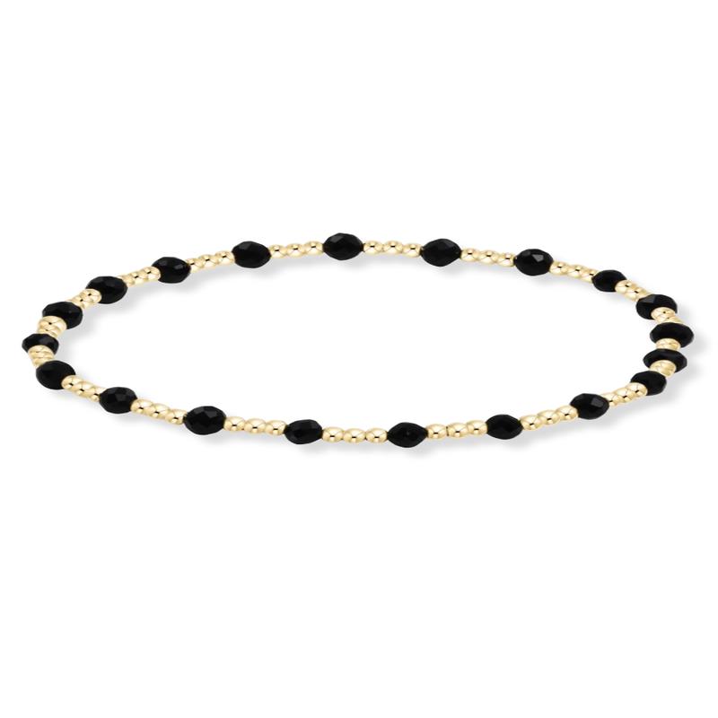 enewtom Sincerity Pattern Onyx Gold 3mm Bead Bracelet