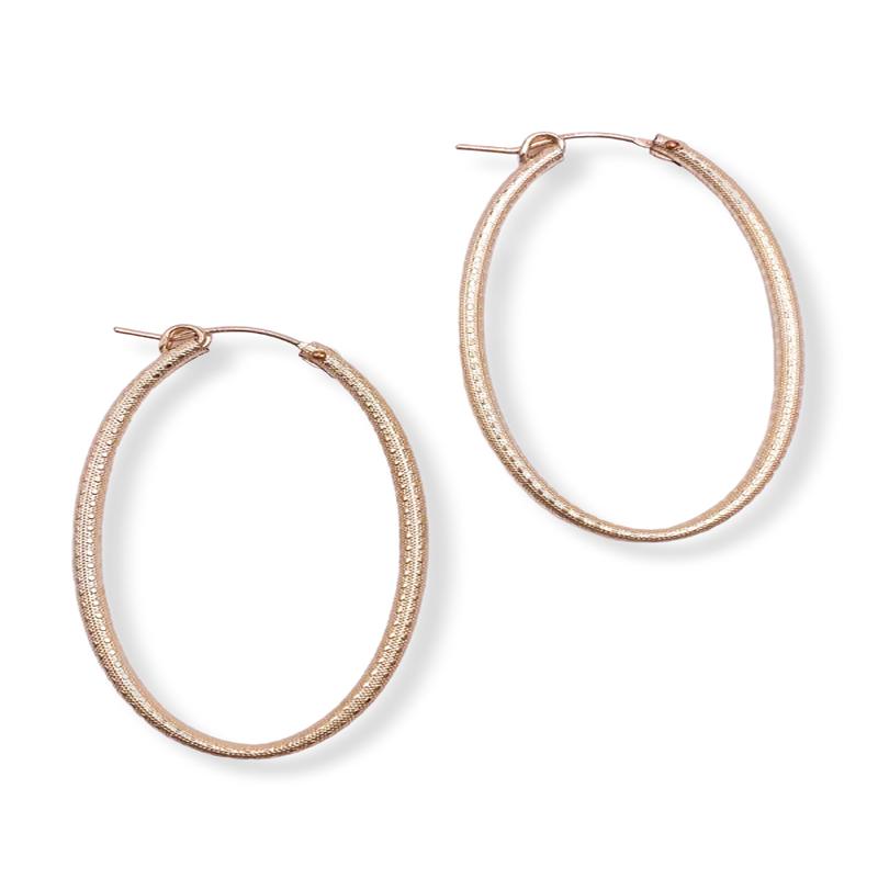 enewton Oval 2" Textured Gold Hoop Earrings