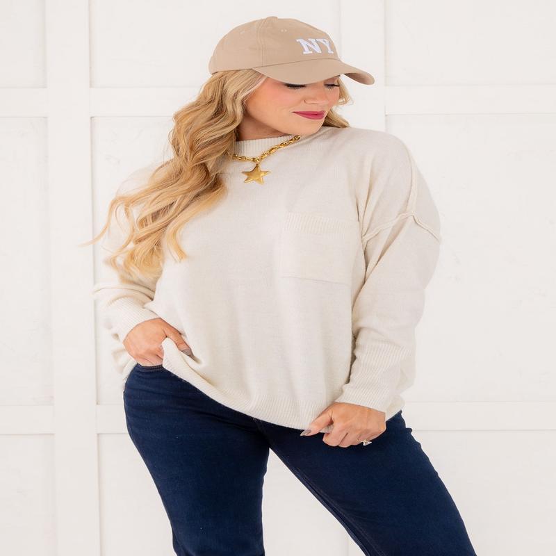 Don't Stop Me Long Sleeve Sweater - Sand Beige - FINAL SALE