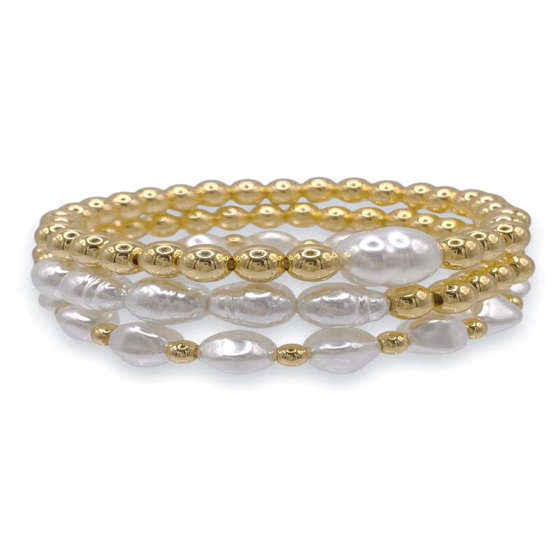 Don't Underestimate Pearl and Gold Bracelet Set