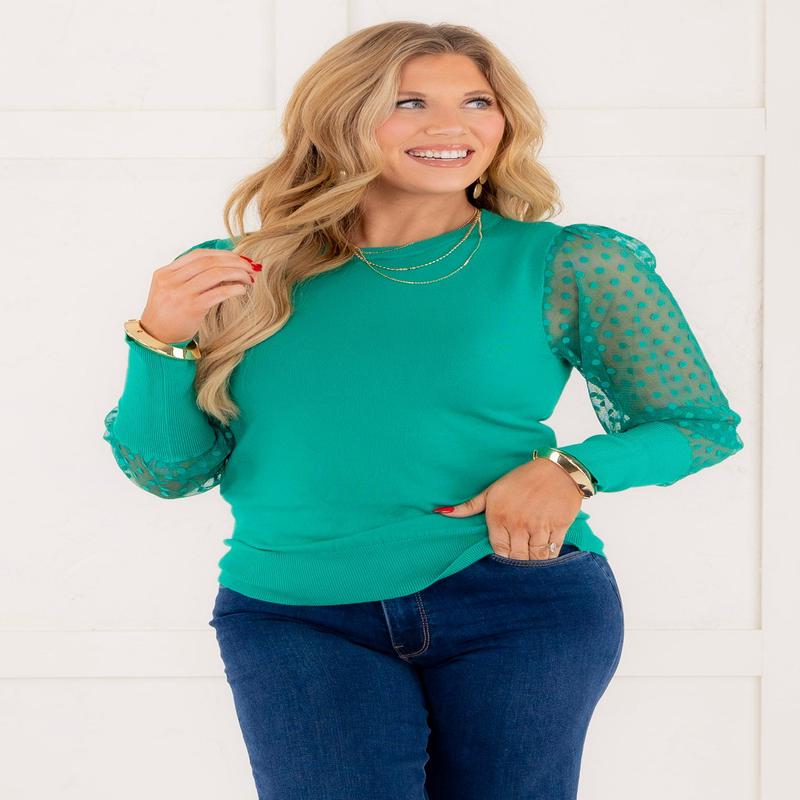 Endless Love Long Sleeve Sweater In Kelly Green