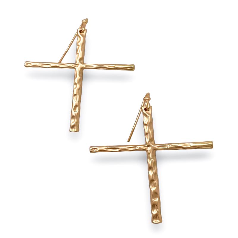 I'm So Blessed Earrings - Matte Gold - FINAL SALE