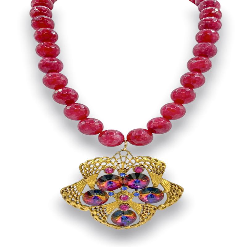 Made In The Deep South 1960s Brooch 1960s Ruby Jade Necklace