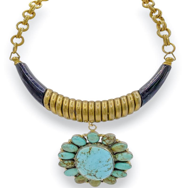 Made In The Deep South 1960s Turquoise Pendant 1960s Necklace