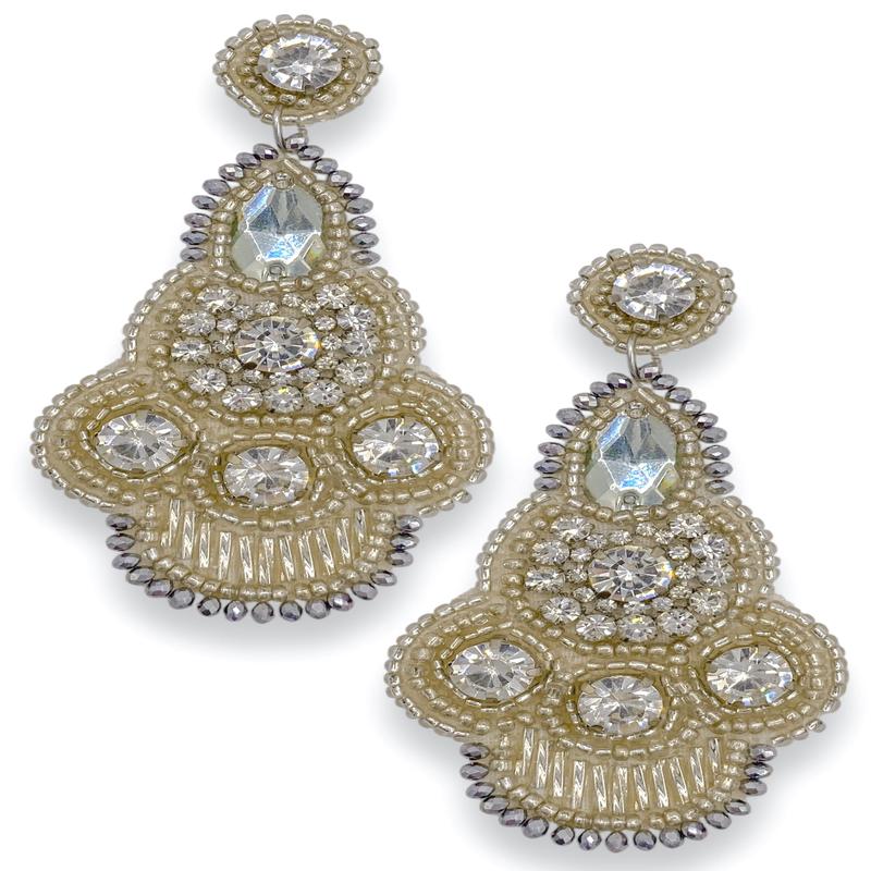 Major Look Silver Beaded Earrings - FINAL SALE