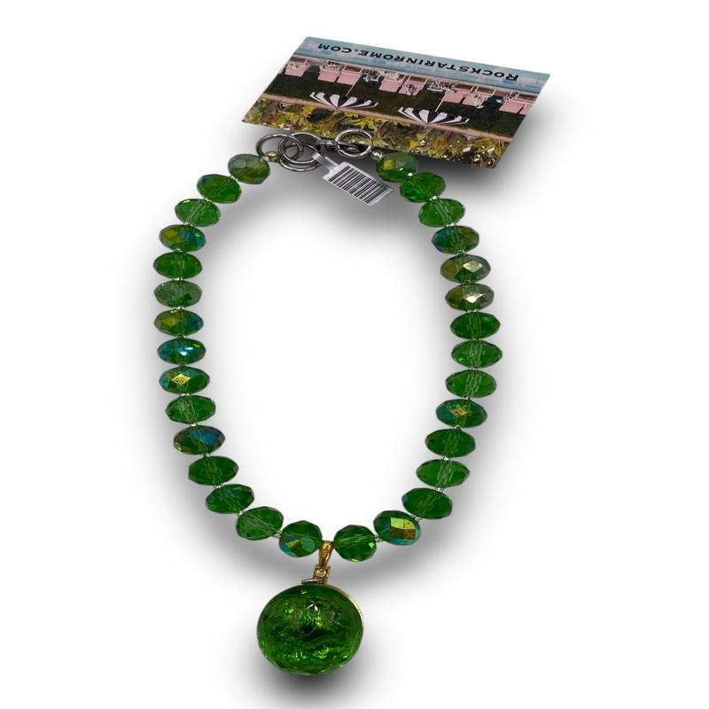 Rockstar In Rome Green Amethyst & Quartz Ball Necklace