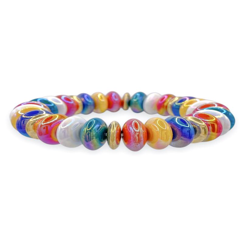 Time Will Tell Multi Color Beaded Stretch Bracelet