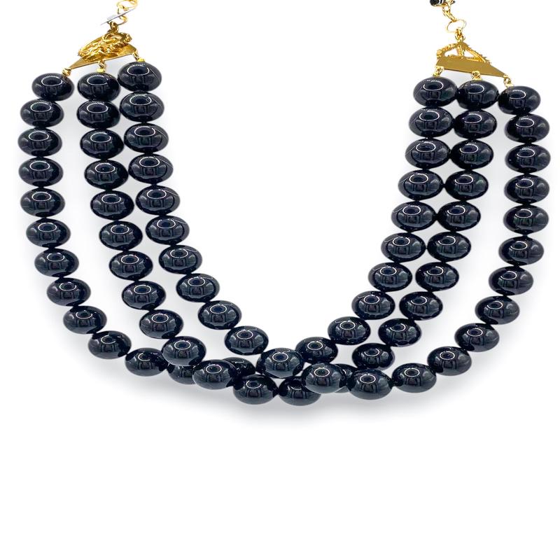 Virgins Saints & Angels Triple Iconic Black Pearl Choker Necklace - FINAL SALE