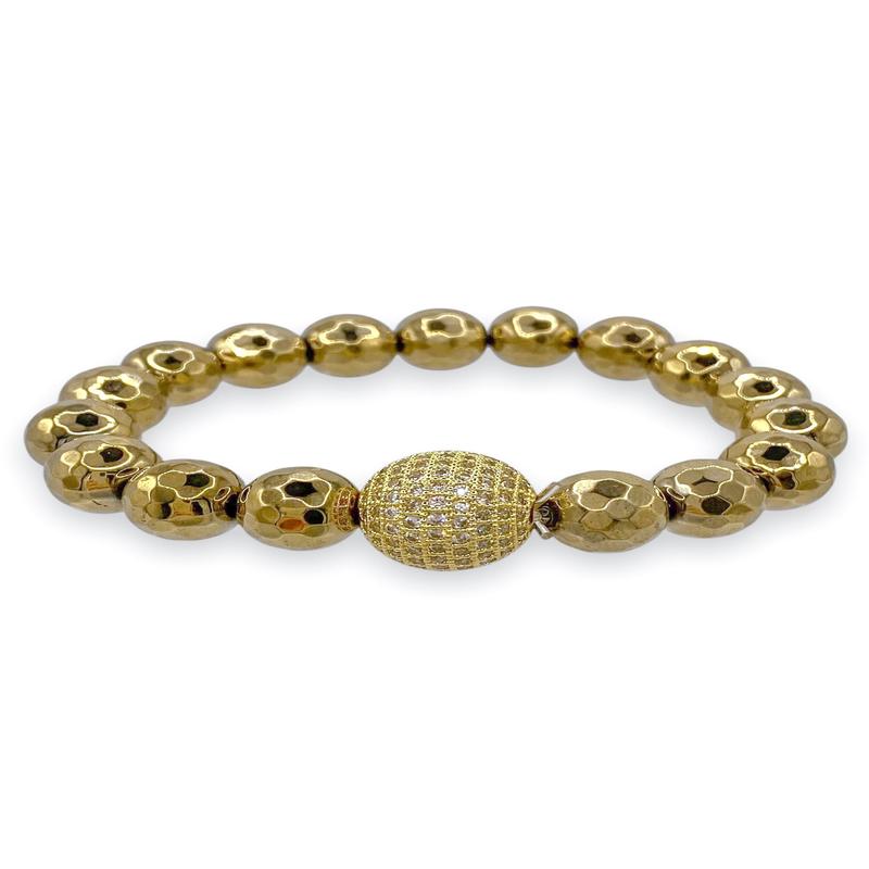Virtue Brave Enough Gold Hematite Beaded Bracelet - FINAL SALE