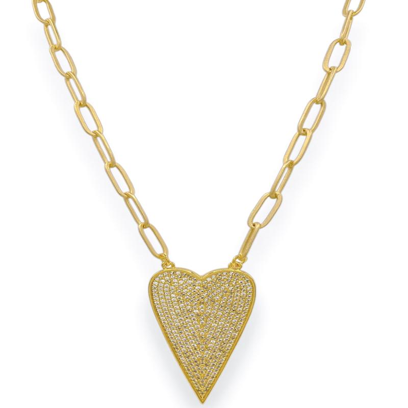 Virtue Taking My Heart Paper Clip Chain Necklace