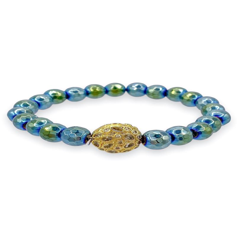 Virtue The Countess Spruce Hematite Luxe Faberge Bracelet - FINAL SALE