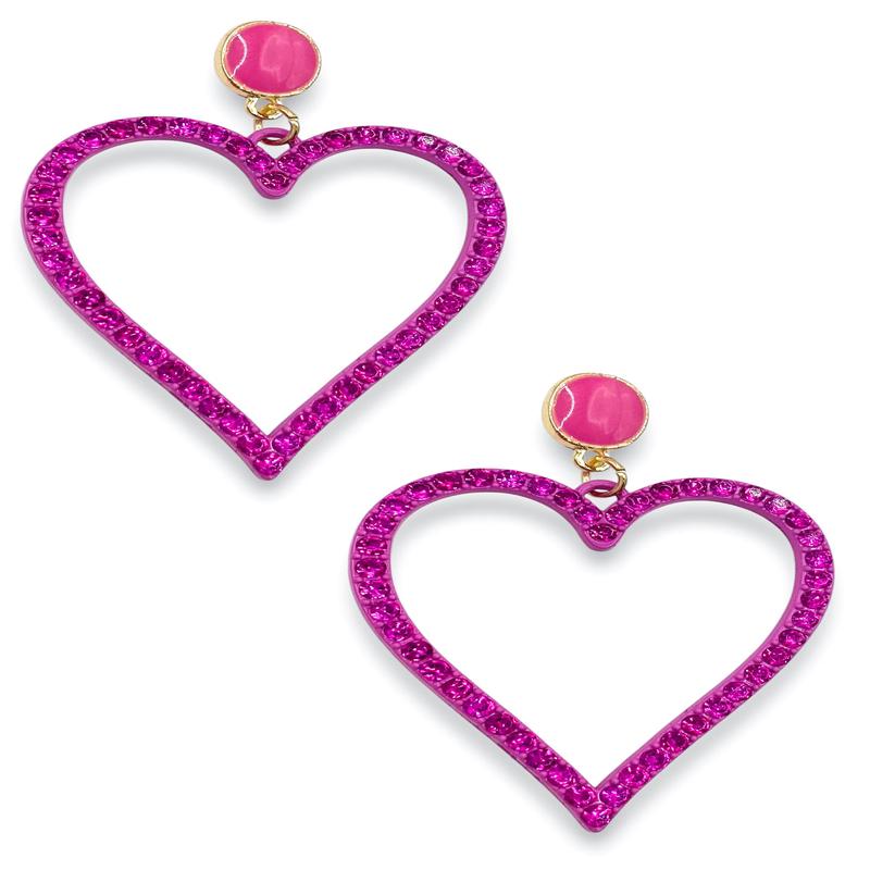 DOORBUSTER Crazy For You Pink Heart Earrings
