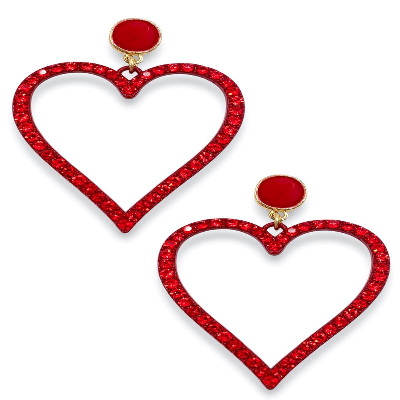 DOORBUSTER Crazy For You Red Heart Earrings