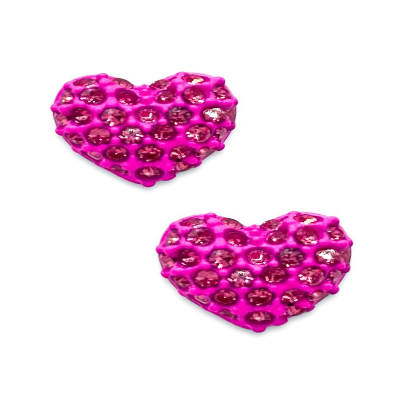 I Heart U Pink Stud Earrings