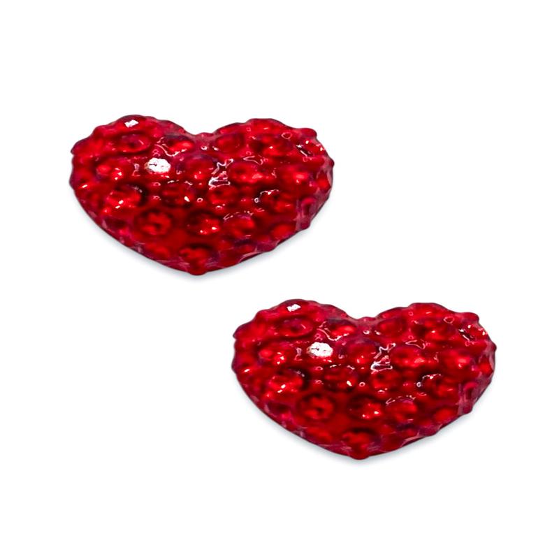 I Heart U Red Stud Earrings
