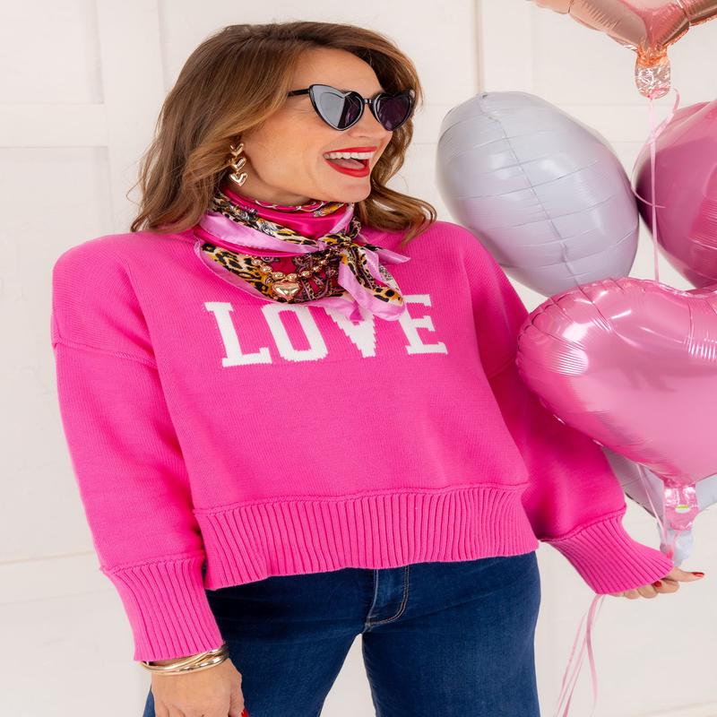 Love Mock Neck Long Sleeve Sweater