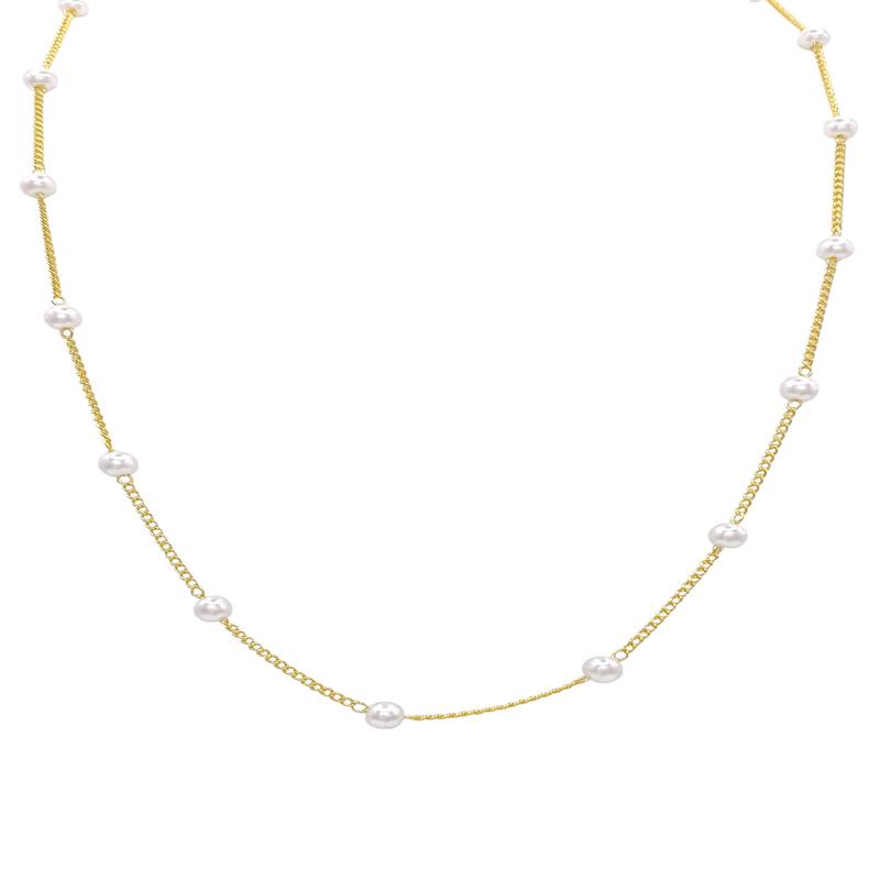 Simple But Sweet Pearl Chain Necklace