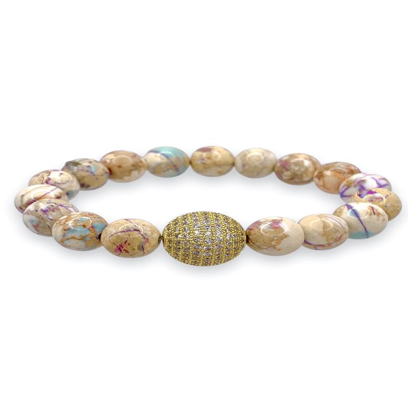 Virtue Brave Enough Natural Mosaic Beaded Bracelet