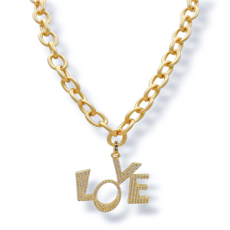 Virtue Full Of Love Gold Chain Necklace
