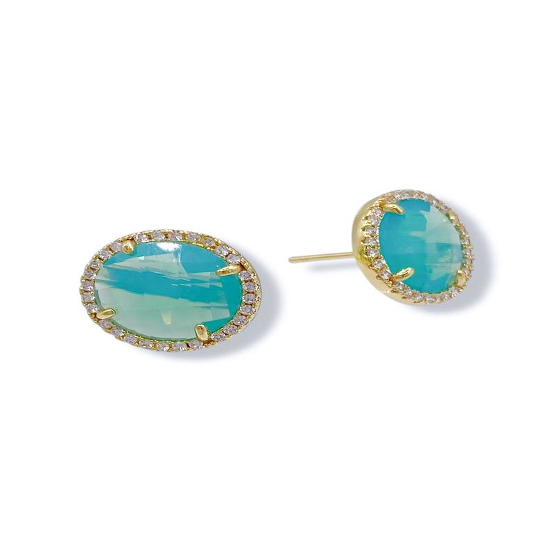 Virtue Kikki Aqua Stud Earrings