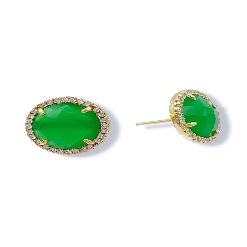 Virtue Kikki Kelly Green Stud Earrings