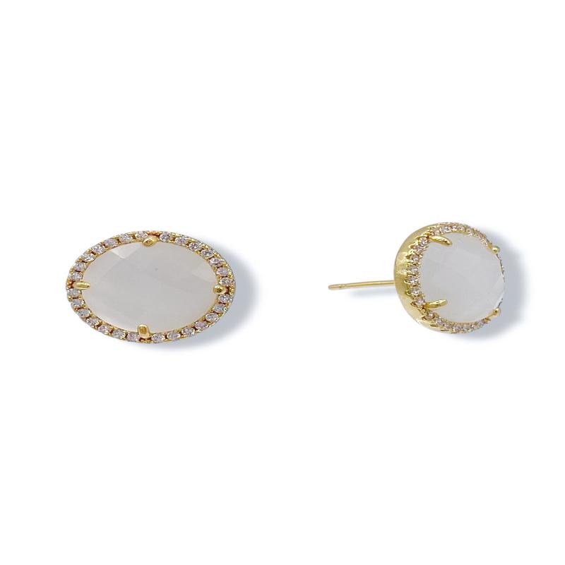Virtue Kikki White Stud Earrings - FINAL SALE
