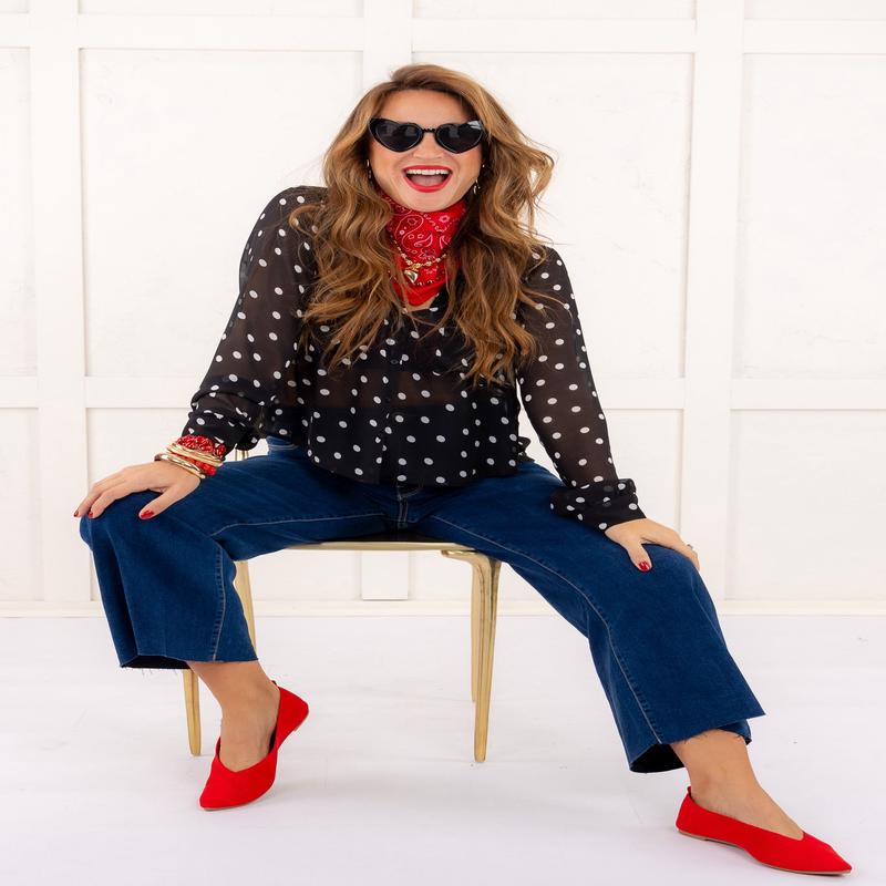 Z Supply Vivienne Polka Dot Long Sleeve Top - FINAL SALE