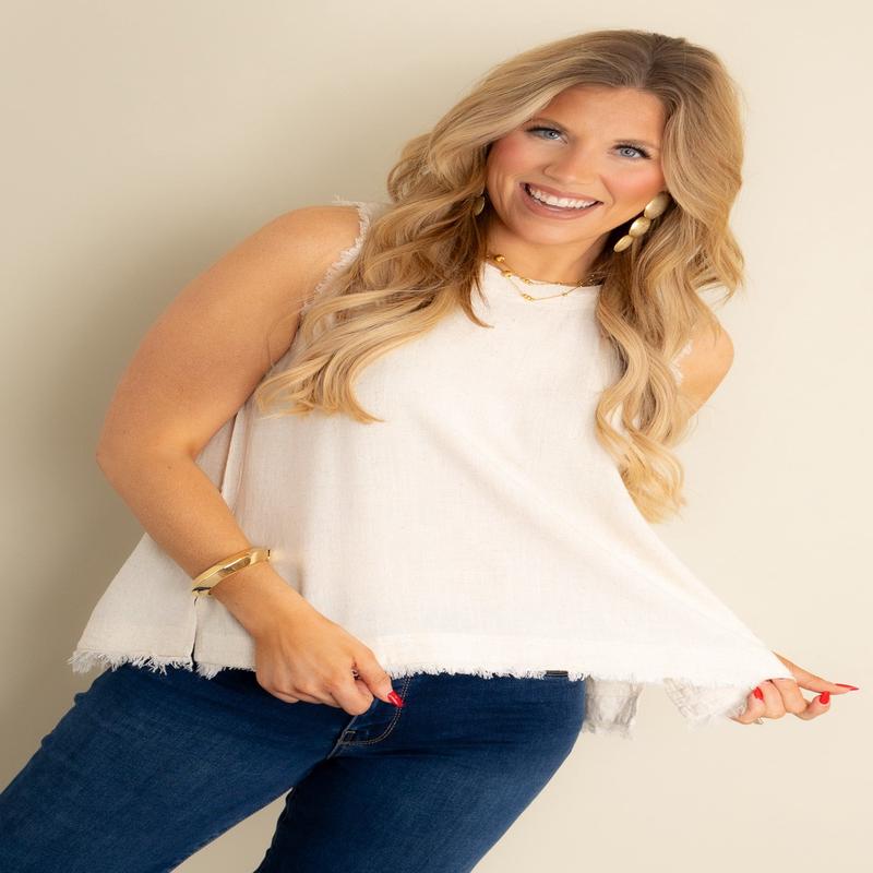 All About It Oatmeal Sleeveless Top *Final Sale*