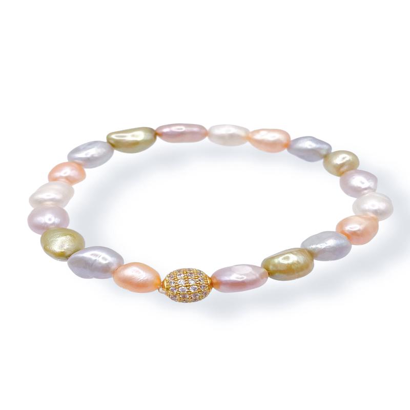 FINAL SALE Virtue Tables Turned Champagne Multi Pearl Beaded Bracelet