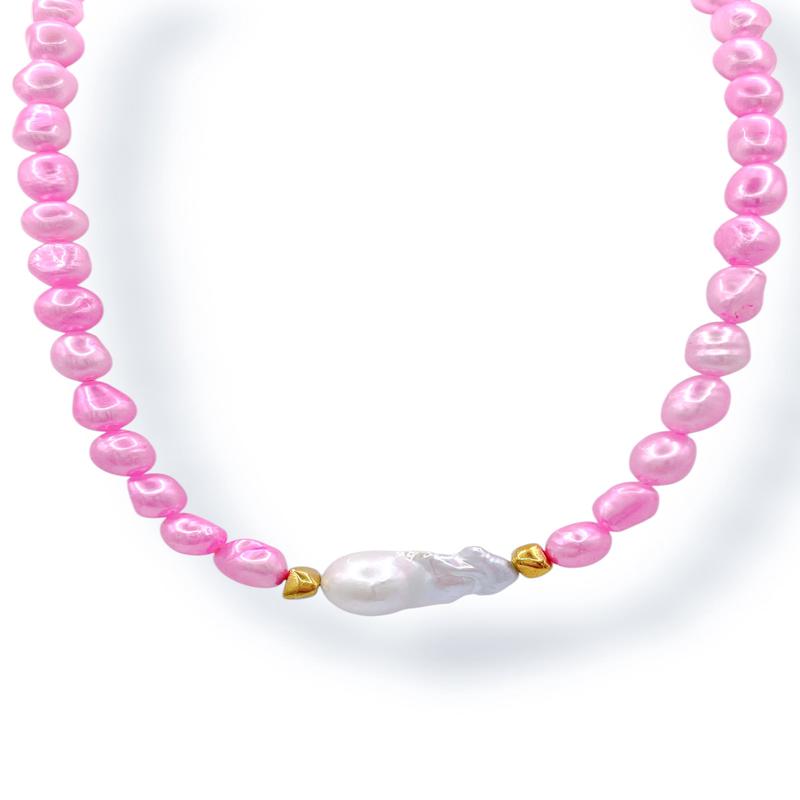 FINAL SALE Virtue The Kendall Flamingo Luxe Pearl Necklace