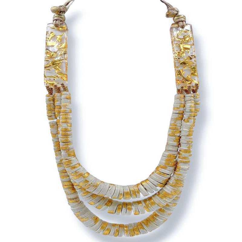Harley Coco Bead & Resin Layered Statement Necklace