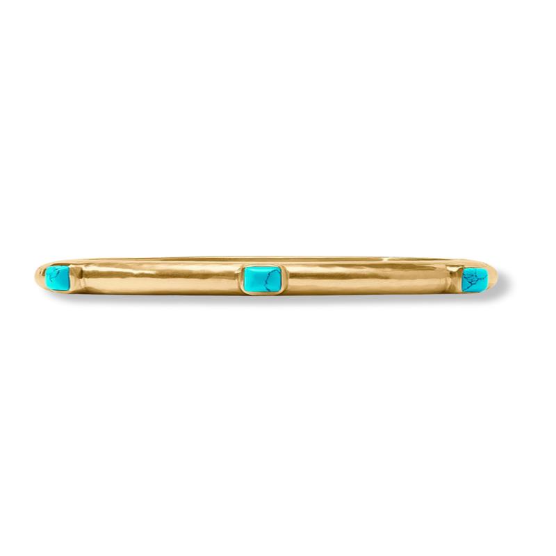 Julie Vos Catalina Turquoise Hinge Bangle Bracelet