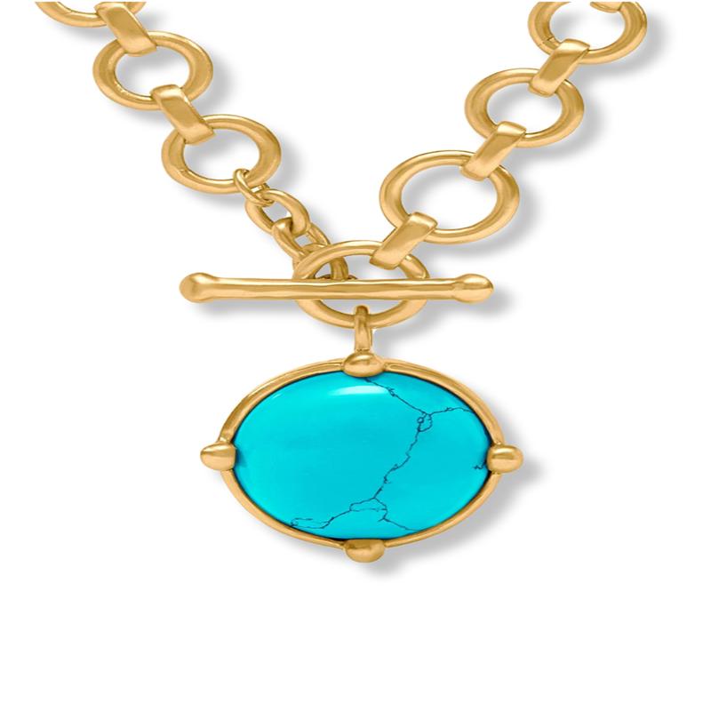 Julie Vos Honeybee Demi Turquoise Blue Statement Necklace